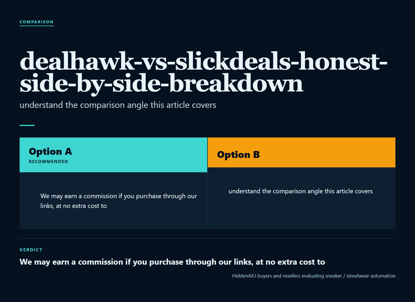 Infographic summarising key points from "DealHawk vs Slickdeals: Honest Side-by-Side Breakdown"
