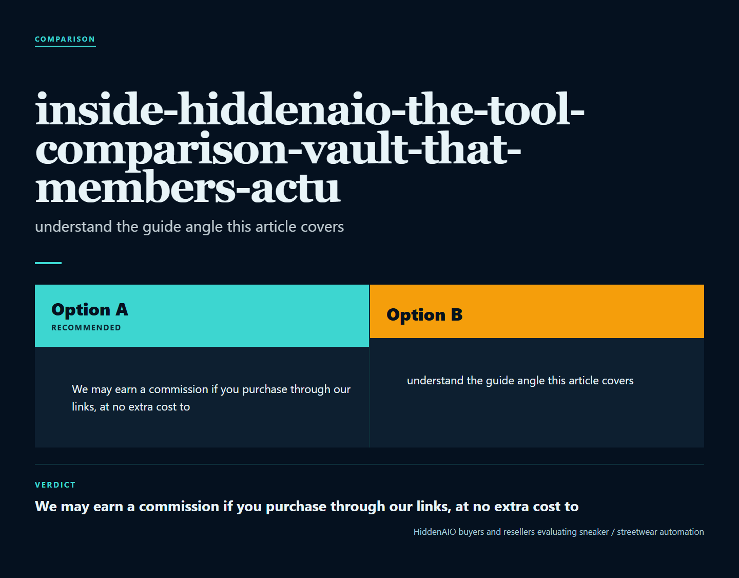 Infographic summarising key points from "Inside HiddenAIO: The Tool Comparison Vault That Members Actually Use"