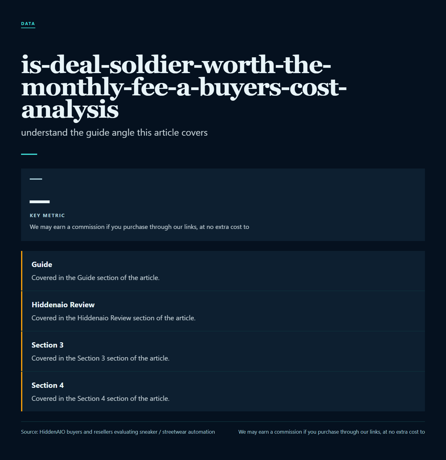 Infographic summarising key points from "Is Deal Soldier Worth $44/Month? A Buyer's Cost Analysis"