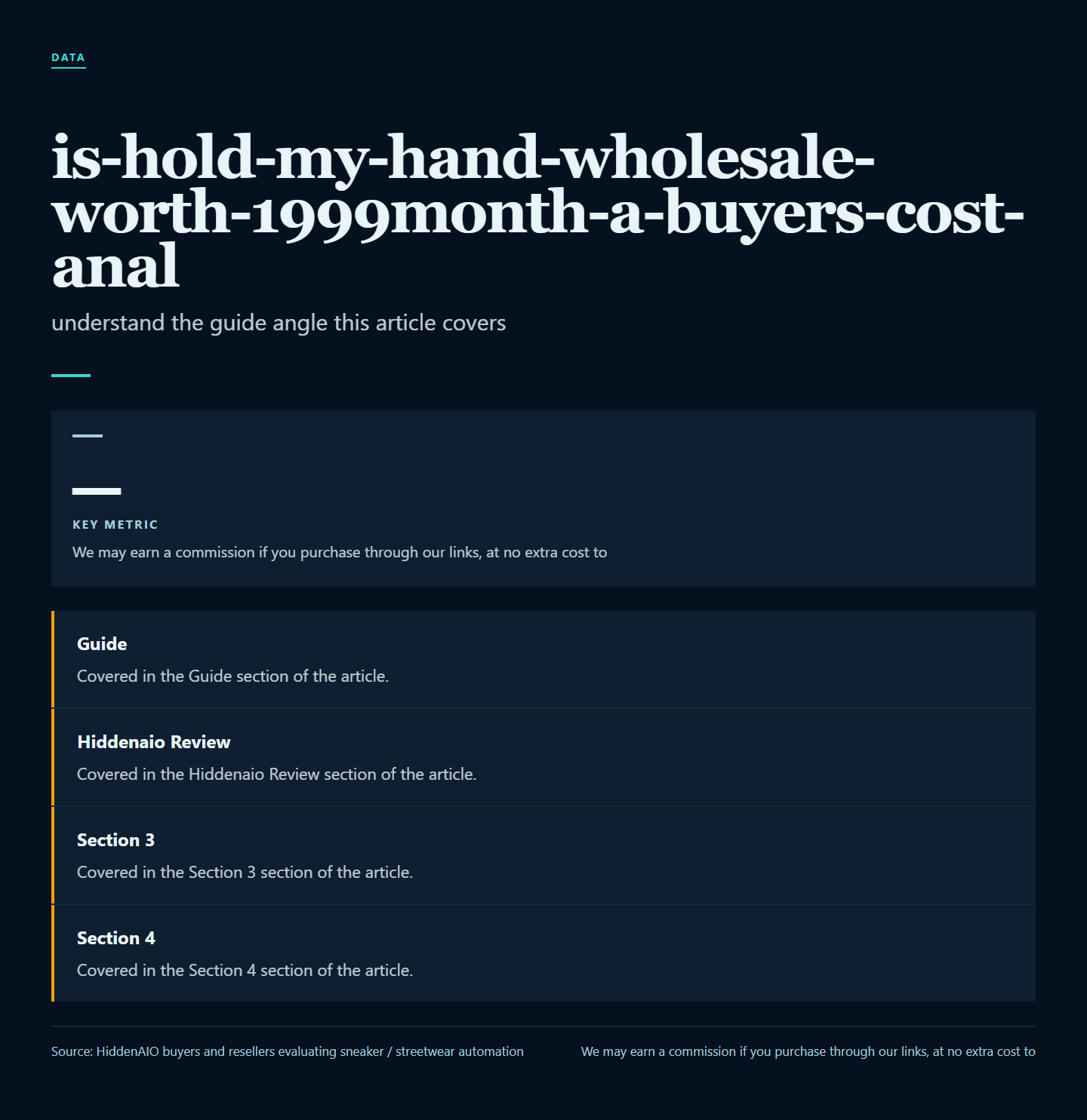 Infographic summarising key points from "Is Hold My Hand Wholesale Worth $19.99/month? A Buyer's Cost Analysis"